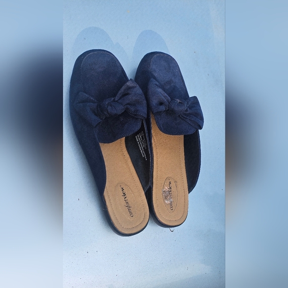 COMFORTVIEW ANDREA #14195 11 Wide Navy Flats Shoes Suede Finish - Picture 5 of 7